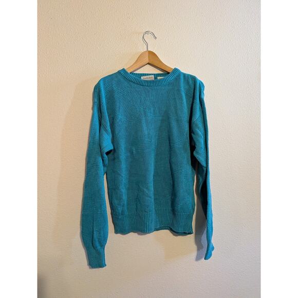 Brian McNeil teal vintage sweater size S ramie cotton blend - Picture 2 of 5